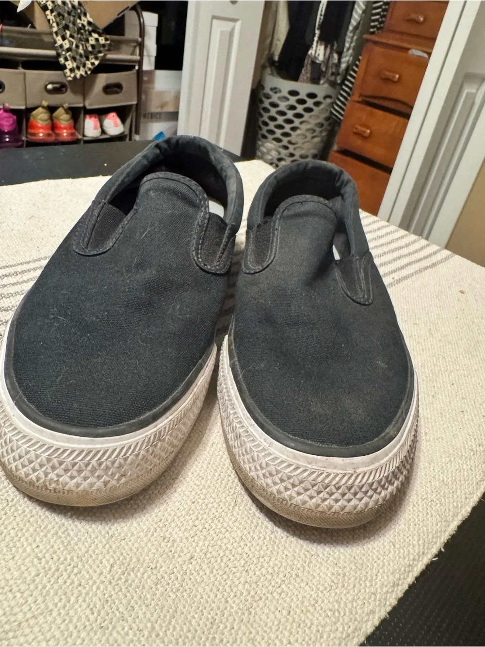 Woman’s Black Slip-On Canvas Shoes